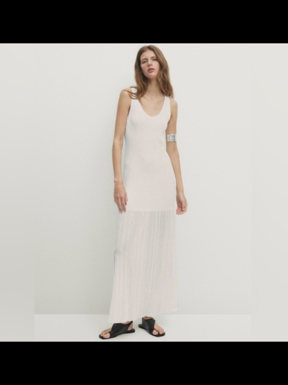 Massimo Dutti Ivory Sleeveless Maxi Dress